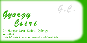 gyorgy csiri business card