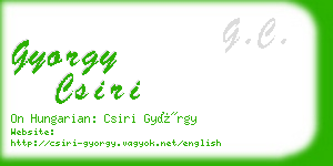 gyorgy csiri business card